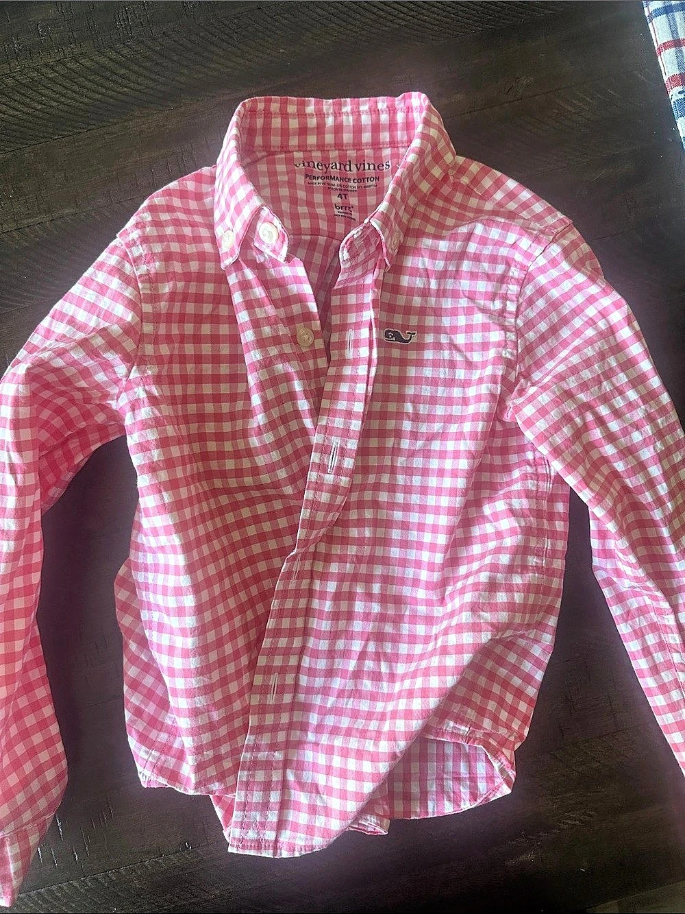vineyard vines Performance Cotton Button-Down Shirt Gingham Button-Down Pink &